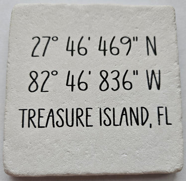Dessous de verre - Treasure Island Florida Latitude et longitude